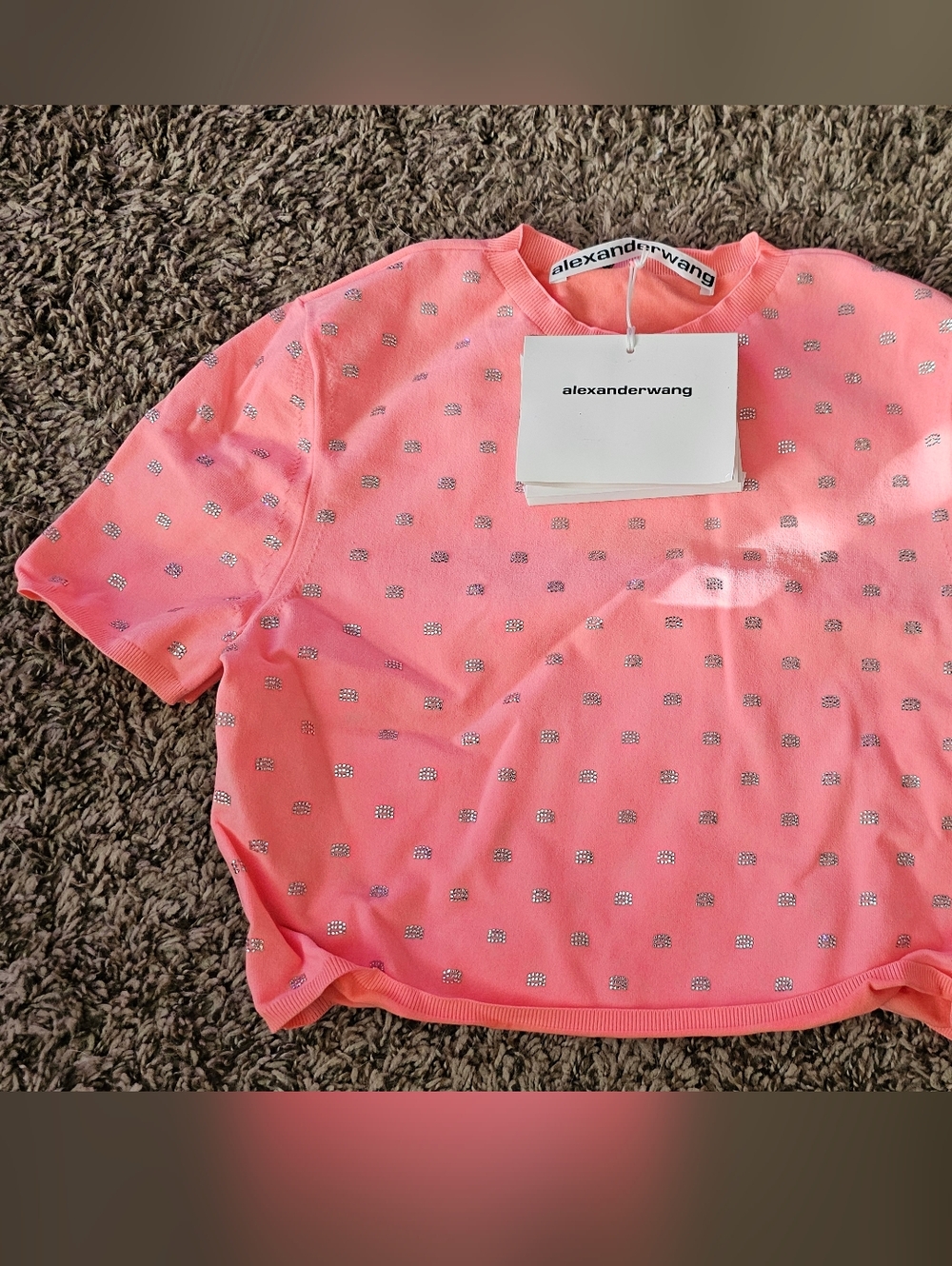alexanderwang Embellished Logo Anime Pink Crop Top
